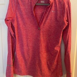 Pink Marled Nike Running Dri-Fit Quarter Zip Activewear Top